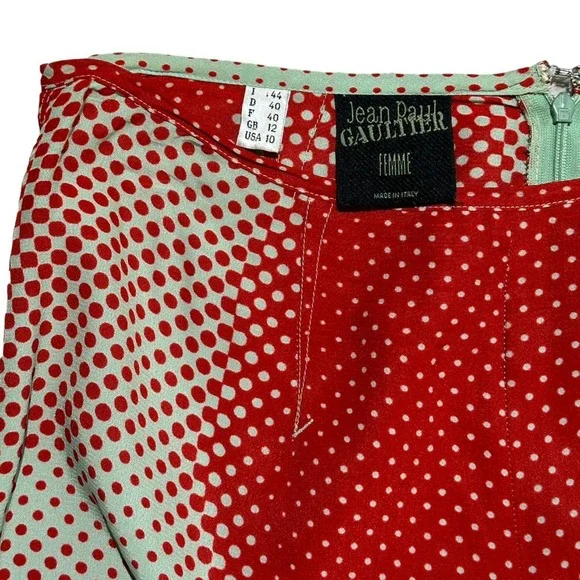 Jean Paul Gaultier 1996 Cyberdot illusion pinstripe panel pant